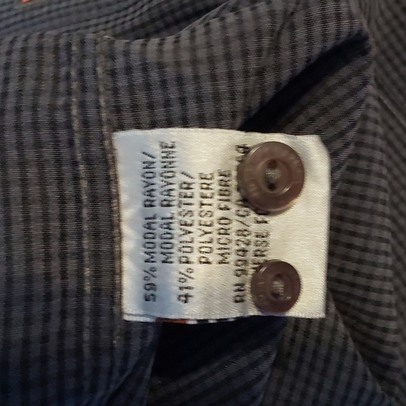 Bugatchi Dark Blue /Gray Mens Soft Modal Long Sleeve Premium Quality Shirt Sz.L - Picture 9 of 9